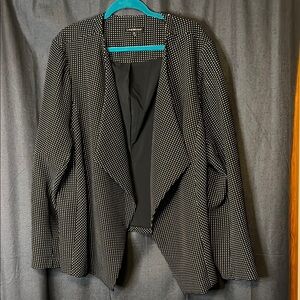 Lane Bryant Black and White Women's Blazer Open Front Jacket size 28